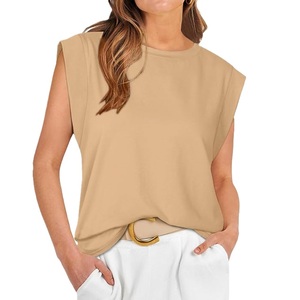 Débardeur pour femme en coton uni, confortable, sans manches, décontracté, doux, respirant, léger, idéal pour l'été - Product Image 2