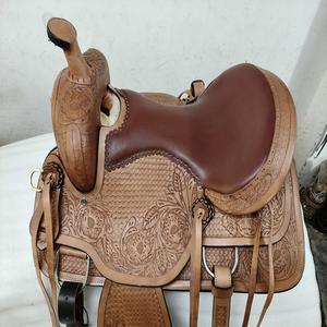Silla de montar occidental de cuero artesanal de alta calidad personalizable con asiento cómodo de Adeefa Enterprises - Product Image 3