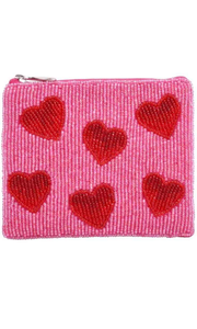 Pochette à monnaie en perles de verre style classique, brodée à la main, pour femme, avec fermeture éclair, pour cartes et perles, couleurs mélangées - Product Image 3