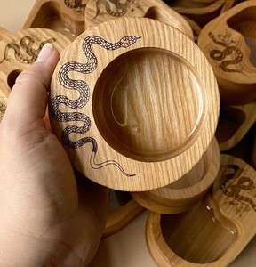 Portavelas de madera con forma de corazón para el hogar, bodas, eventos, regalos, vela personalizada en forma de tazón para uso en mesa y aromaterapia - Product Image 5