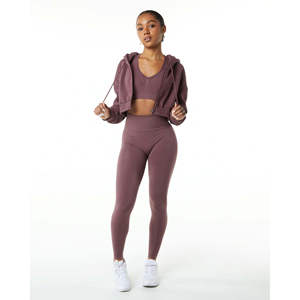 เสื้อฮู้ดดี้ผู้หญิงทรงโอเวอร์ไซส์แบบครอป สไตล์คลาสสิกสำหรับฤดูใบไม้ร่วง แบบซิปเต็มตัว ทรงครอป - Product Image 2