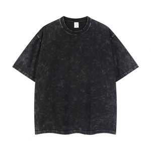 T-shirt d'été décontracté à manches courtes en coton lavé, 100 % coton, tissu infroissable, coupe classique, pour couple, fabrication usine - Product Image 2