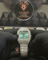 Montre de luxe carrée Hip Hop sertie de diamants en argent sterling 925 et moissanite VVS pour mariage, disponible à la vente