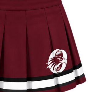 Jupe plissée sublimée bordeaux et blanc pour cheerleading, bas de tenue d'équipe athlétique, vêtements d'entraînement sportif, performance et compétition - Product Image 6