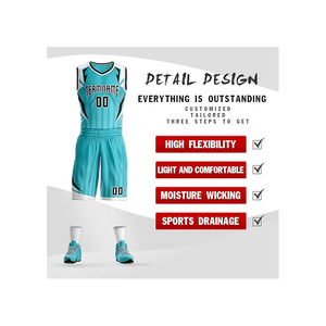 Uniforme de Baloncesto Reversible Estampado al por Mayor, Conjunto de Ropa Deportiva Personalizada para Equipos, Doble Capa, para Juegos de Verano - Product Image 4