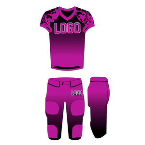 Conjunto de Uniforme de Fútbol Americano Personalizado para Hombre, 100% Poliéster de Malla de Secado Rápido, Impresión Digital, Bordado Frontal, Manga Corta, Cuello en V - Product Image 5
