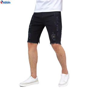 Pantalones vaqueros cortos de mezclilla para hombre, estilo urbano, a la moda, personalizados, de verano, rasgados, ajustados, desgastados, para hombre - Product Image 1