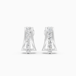 Pendientes de barra curva con diamantes cultivados en laboratorio de 0.27 quilates en oro amarillo de 9K, oro blanco y oro rosa - Product Image 2