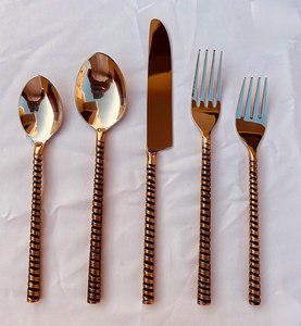 Ensemble de couverts au design créatif en acier inoxydable plaqué or avec manche en acrylique, cuillère, fourchette et couteau, ustensiles de cuisine, vaisselle - Product Image 6