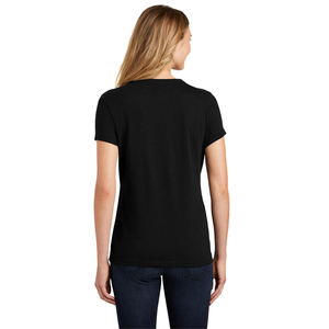 เสื้อยืดผู้หญิงคอลเลคชั่นฤดูร้อน ผ้าฝ้าย 100% สีพื้นเรียบง่าย คอวี รับผลิตแบบ OEM ขายส่ง - Product Image 2