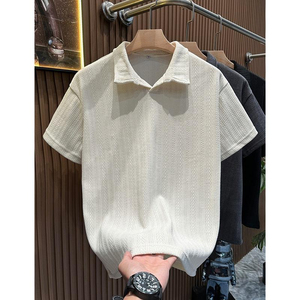 One Piece Dropshipping Summer Casual Fashion Light Luxury Polo Shirt Men's Lapel Business Short Sleeved Polo Shirt - Product Image 3