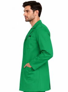 Blouse de laboratoire médicale blanche à manches longues pour hommes et femmes, uniforme de médecin respirant en polycoton pour la pharmacie et la chimie - Product Image 2