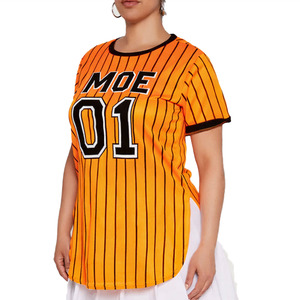 Custom Orange Pinstripe Softball & American Football Jersey Shirt Women Athletic Teamwear OEM ODM Sports Top Wholesale Supplier - Product Image 6