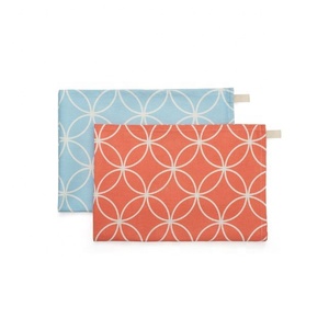 Multipurpose <b>Blue</b> Floral Border Embroidered Non-scratch 100% Cotton Knitted Easy Rinsing Reusable Kitchen Cleaning <b>Tea</b> <b>Towel</b> Set - Product Image 3