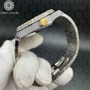 Reloj de Lujo Charm_Jewells para Mujer, Acero Inoxidable, Esfera Redonda de 40 mm, Cristal de Zafiro, Cuarzo Analógico, Diseño Hueco a la Moda - Product Image 3