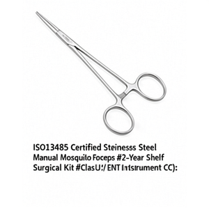 Kit chirurgical manuel en acier inoxydable certifié ISO13485 et CE, avec forceps à moustiques pour hémostase, instrument de classe II pour USI/ORL - Product Image 2