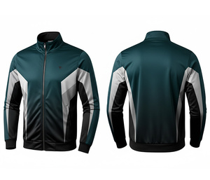 Chaqueta de Calentamiento con Cierre Completo y Sublimación, Ropa Deportiva para Correr y Hacer Ejercicio, Cálida, Transpirable y de Secado Rápido |   Tallas Hombre Mujer Juvenil - Product Image 1