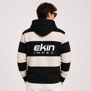 Vente en gros de sweats à capuche pour hommes de qualité supérieure, personnalisables avec logo et designs, couleur noir et gris, style décontracté - Product Image 4