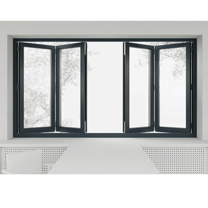 Ventana Plegable de Vidrio de Aluminio de Alta Resistencia, Ventana Plegable Personalizada con Múltiples Rieles para Aberturas y Fachadas Grandes - Product Image 1