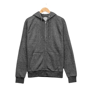 Sweat-shirt à capuche zippé gris foncé pour homme, 100% coton French Terry, coupe classique, décontracté, avec poche kangourou - Product Image 1