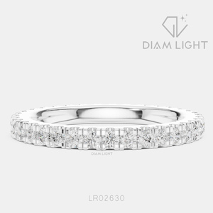 Bague de mariage ronde 0,72 carat, bijoux fins, certifiée IGI, or blanc 14 carats, diamant de laboratoire, bague de fiançailles et d'anniversaire - Product Image 1