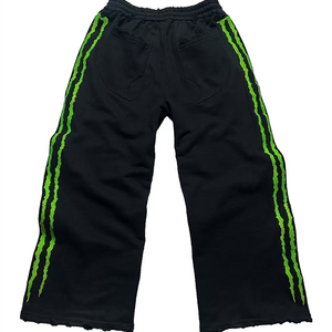 Pantalones Deportivos de Algodón Ecológico para Hombre, Transpirables, Ligeros, Anchos, con Diseño Apilado y Tres Rayas, para Ropa Urbana - Product Image 2