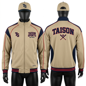Veste d'entraînement de softball en tissu polyester interlock 240 GSM, respirante, séchage rapide, bleu royal, broderie par sublimation - Product Image 3