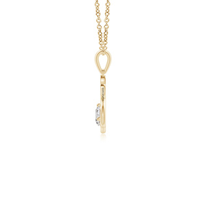 Colgante de Diamante Cultivado en Laboratorio con Corte Redondo y Diseño de Huella de Pata de Lujo, con Corazón Abierto en Oro de 10K, 14K, 18K y Plata 925, 935 - Product Image 4