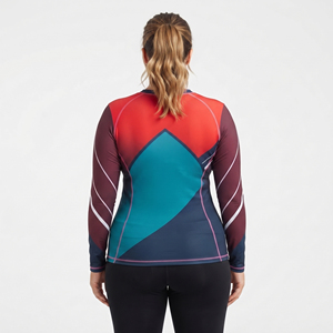 T-shirt de compression imprimé personnalisé grande taille pour le yoga et le fitness, T-shirt de protection anti-UV à col rond, T-shirt de sport imprimé pour femme, sous-vêtement technique - Product Image 3