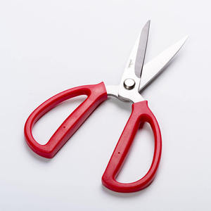 Ciseaux de cuisine JAYA MATA JM318, lame en acier inoxydable, 7 pouces, poignée en PVC rouge robuste pour couper la viande - Product Image 2