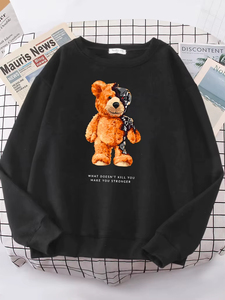 Sudadera con capucha para mujer, estilo profesional, con diseño de oso de peluche que te muestra lo que realmente soy, sudadera informal oversize para mujer, estilo hipster - Product Image 1