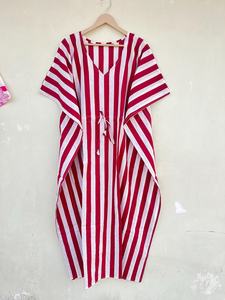 Algodón Kaftan indio Floral Kaftan largo caftán vestido para ser mamá playa cubrir vestido ropa de dormir Maxi vestido - Product Image 4