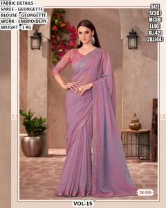 Sari traditionnel brodé Shree Krishna Textiles, infroissable et anti-humidité, pour femme, idéal pour les fêtes - Product Image 2