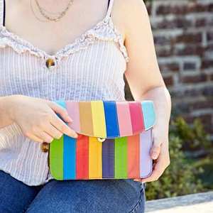 Bolso de Mano Casual de Lujo Hecho a Mano en India con Asa de Cuentas de Vidrio Multicolor, Bolsos Tote Duraderos Hechos a Mano Locales - Product Image 4
