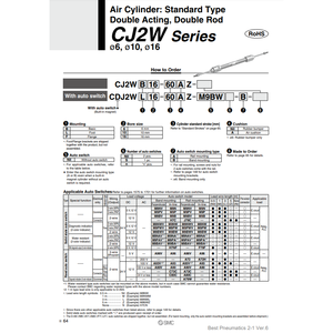 กระบอกลมนิวเมติก SMC CDJ2WB16-30Z-B ชิ้นส่วนนิวเมติก - Product Image 3
