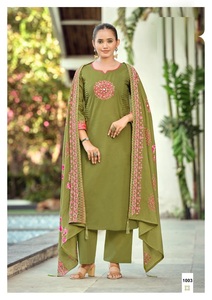Salwar Kameez Casual para Mujer en Algodón Bombay con Trabajo de Hilo y Bordado a Mano para Todas las Temporadas - Product Image 3