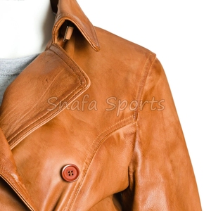 Veste d'hiver chauffante matelassée en cuir d'agneau véritable pour femme, élégante et de haute qualité, en vente à prix réduit - Product Image 4