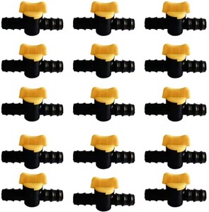 ข้อต่อตรงแบบวาล์วเปิด-ปิดด้านข้าง สำหรับระบบน้ำหยดในฟาร์มเพาะชำ อุปกรณ์รดน้ำทางการเกษตรมืออาชีพ ผลิตจากพลาสติก PP สีดำ - Product Image 1