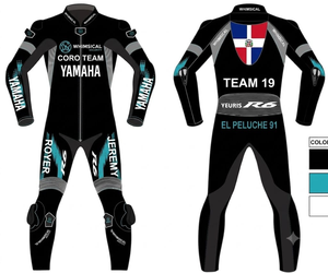 Combinaison de course MotoCP en cuir de qualité supérieure, sur mesure, homologuée CE avec protection de niveau 2, fabriquée sur mesure - Product Image 1