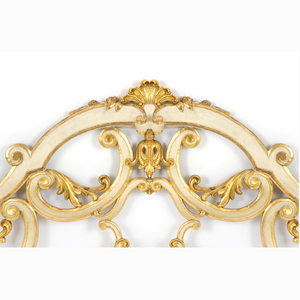 Cabecero de Cama de Madera Tallada a Mano con Diseño de Media Luna y Acabado Dorado, Cabecero de Madera para Montar en la Pared, Decoración para el Hogar - Product Image 3