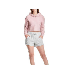 Sudadera con capucha de mezcla de algodón para mujer del mejor proveedor, para ropa urbana de invierno, básica y cómoda, con diseño corto, para compras al por mayor - Product Image 1