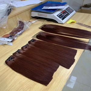Extensión de paquete de cabello humano de Color marrón, proveedor Natural Remy indio crudo, DHL, estilo superior, Color ondulado, Material de doble peso, seda - Product Image 2