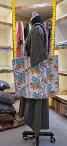 Advik Indian Eco-friendly Reusable Quilted Cotton beach/<b>boho</b> Print Shoulder <b>Bag</b> Inner/Outer Pockets Customized Logo Print Custom - Product Image 4