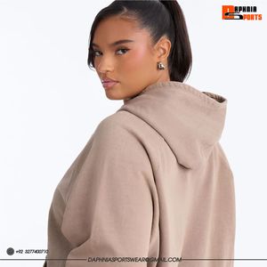 Sudadera con Capucha Extra Grande, Manga Larga, Color Sólido, Felpa, Unisex, para Otoño, con Bolsillos, Tejido de Algodón - Product Image 3