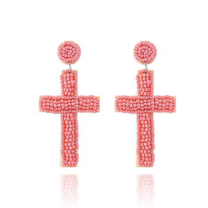 ต่างหูจี้รูปกางเขนสไตล์โบฮีเมียน น้ำหนักเบา ทำมือสำหรับผู้หญิง ประดับลูกปัดเรียบง่าย คลาสสิก แฟชั่นทันสมัย จาก MULTI CRAFT - Product Image 3