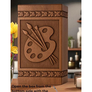 High-Quality Wooden Urn with Gloss Finish for Funeral Use urn Memorial Keepsake by AYAANS - Product Image 4