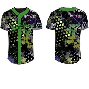 Maillot de volley-ball sublimé Team Roman à col en V, imprimé camouflage vert et noir, anti-humidité, respirant, en polyester, pour adulte, devant - Product Image 2