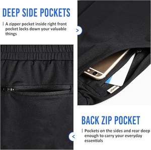 Gym Athletic <b>Shorts</b> <b>with</b> <b>Zip</b> <b>Pockets</b> - Product Image 4