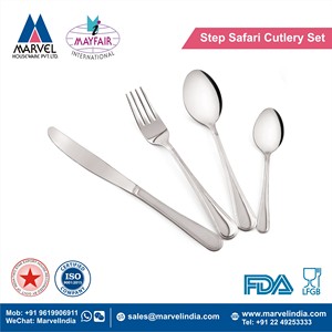 Classic Chrome Stainless Steel Eco-Friendly Food Contact Safe 4-Piece Flatware Set with Ergonomic Handles for Home Use - Product Image 2