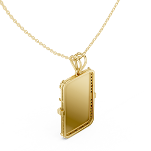 Collar con Colgante de Diamante Cultivado en Laboratorio de Oro Amarillo de 10K, Motivo de Ancla de Lujo, Esmalte Azul, en Oro Amarillo - Product Image 4